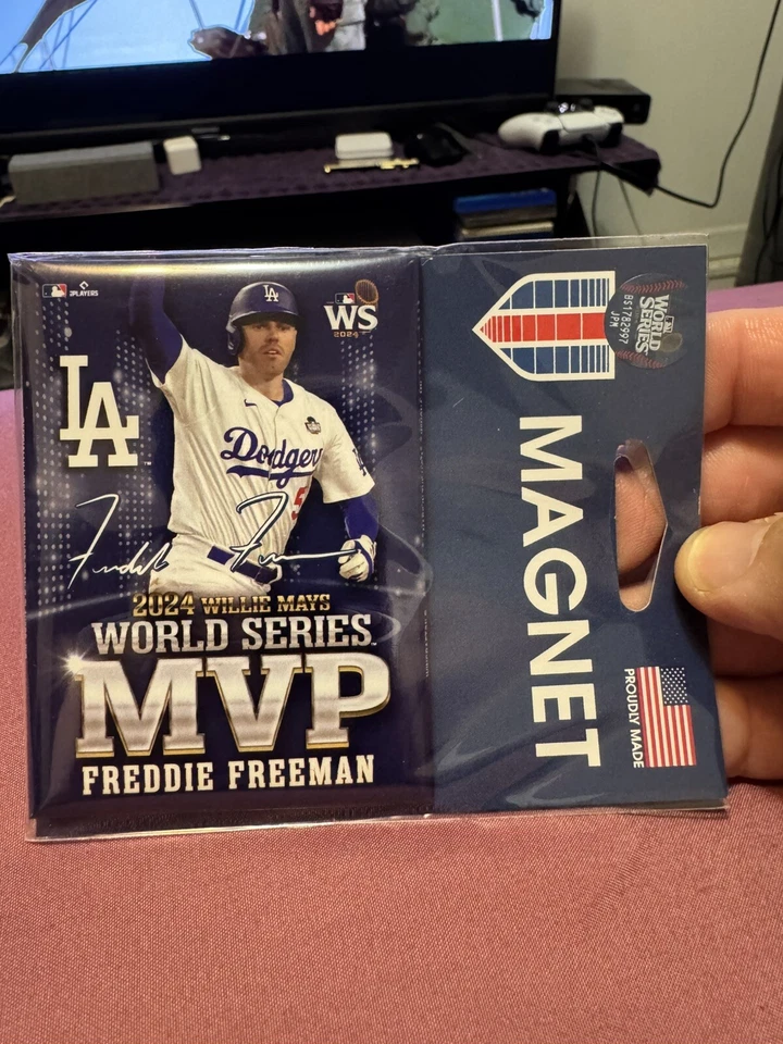 Freddie Freeman Los Angeles dodgers 2024 World Series MVP Metal 2.5x3.5 Magnet - Image 1 of 1
