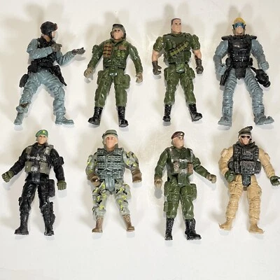 Lote de 8 Figuras Posables Lanard Chap Mei Ejército Acción Militar 4" Alto Foto 1 de 4