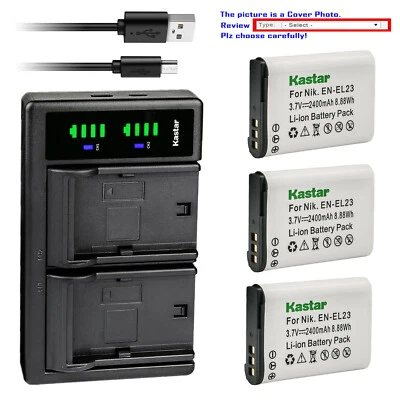 Cargador USB Kastar Batería LTD2 para Nikon EN-EL23 MH-67 y Nikon Coolpix S810c Foto 1 de 4