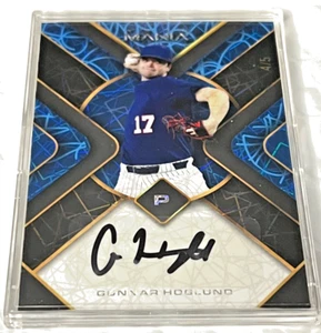 GUNNAR HOGLUND 2023 Wild Card Auto Mania black Auto Blue Square 4/5 A's - Picture 1 of 1