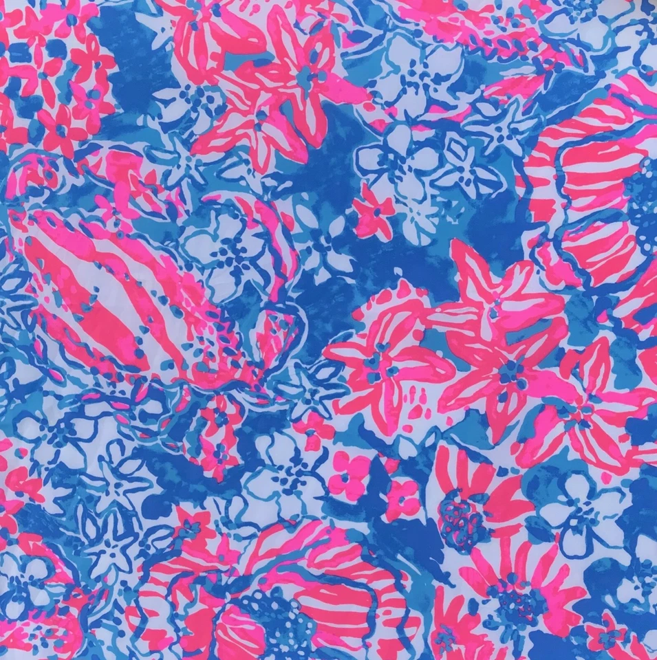 Lilly Pulitzer “POP POP” 18”x18” Algodón Popelina Tela Cuadrada Foto 1 de 1