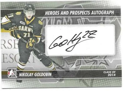 2013-14 ITG Heroes and Prospects NIKOLAY GOLDOBIN #A-NG Autograph - Image 1 of 2