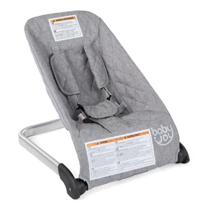 Portable Baby Rocker Folding Infant Bouncer w/ Breathable Backrest Aluminum - Picture 1 of 8