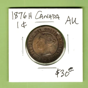 CANADA - BEAUTIFUL HISTORICAL QV ONE CENT, 1876 H, KM# 7 - Picture 1 of 3