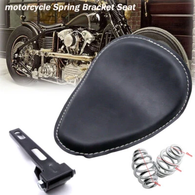 Motorcycle 3''Spring Solo Seat&Bracket Large For Harley Chopper Bobber Custom - Image 1 of 4