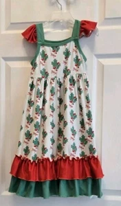 Only Little Once Girls Christmas Holly Berry Nightgown Size 4 - Picture 1 of 8