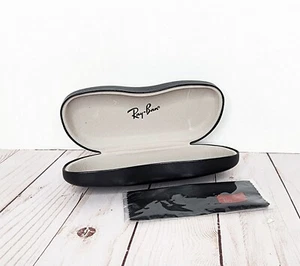 Ray-Ban Black Hard Case for Glasses/Sunglasses Clamshell Cleaning Cloth - Picture 1 of 5