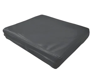 pe248t Grey Faux Leather Classic Pattern 3D Box Seat Cushion Cover Custom Size - Picture 1 of 6