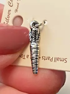 4x18mm 3D Solide Lebensmittel Kochen Karotte Sterlingsilber Charm - Bild 1 von 3
