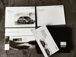 GENUINE AUDI A4 SALOON HANDBOOK OWNERS MANUAL WALLET 2007-2011 PACK B-148 - Picture 1 of 3