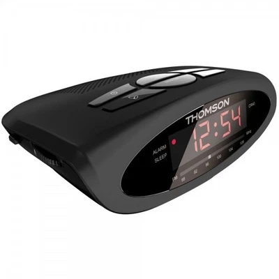 Radiowecker Schwarz digital Mini Radio FM Uhr Wecker Schlummer - Thomson CR40