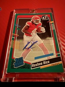 2023 Donruss Rashee Rice Rated Rookie Auto Green #350 Chiefs signed Autogramm - Bild 1 von 2