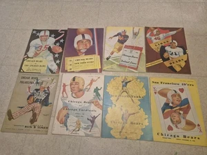 Lot of 8 Vintage 1950 1951 Chicago Bears Official Program Sports Memorabilia - Picture 1 of 9