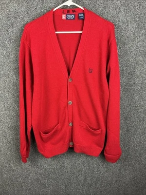 Cárdigan Chaps Suéter Hombro Caído Hombre Adulto L/G Rojo Botones Abuelo Foto 1 de 4
