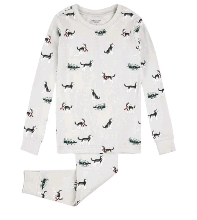 Conjunto de pijama Petit Lem ropa de dormir niños niños talla 5 estampado huskie algodón $38 Foto 1 de 4