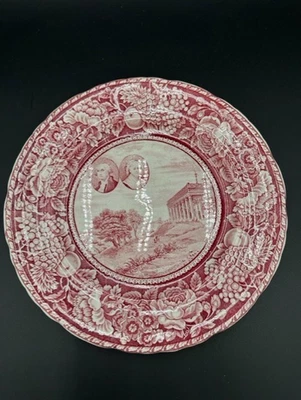 10 英寸 R&M STAFFORSHIRE 英格兰 MT VERNON George Martha 华盛顿古董盘子 — 第 1/4 张图片