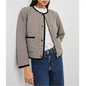 Rails Women's Ice Taupe Mini Check Nota jacket Size L - Picture 1 of 10