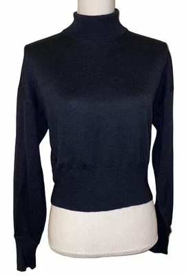 Suéter Line & Dot S Cuello Alto Corto Azul Minimalista Inteligente Academia Preppy Foto 1 de 4