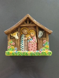 Rare Vintage Ceramica Convento Jesus Maria Aracena Weihnachten Krippe Plakette M29 - Bild 1 von 9