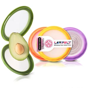 Lovfult Zwiebel Aufbewahrung und Avocado Sparer - 4-teiliges Set Silikon Obst Aufbewahrung... - Bild 1 von 7