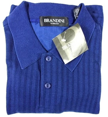 NEW MEN'S BRANDINI 2XL LE COLLEZIONI RAYON COTTON POLO SHIRT - NW TAGS - Image 1 of 2