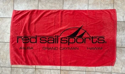 Basics Red Sail Sports Terry Cotton Beach Towel - Image 1 of 3
