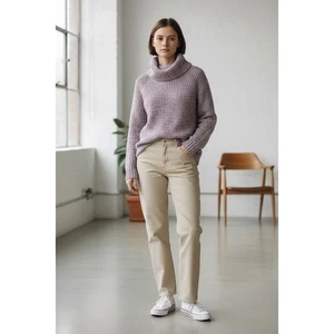 Maglione donna collo alto Talbots L lavanda L/S misto lana seta mohair morbido  - Foto 1 di 9