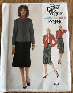 De Colección Muy Fácil Patrón de Moda 2348 Kasper Falda Traje Chaqueta Blusa Talla 6 Sin Cortar - Imagen 1 de 6