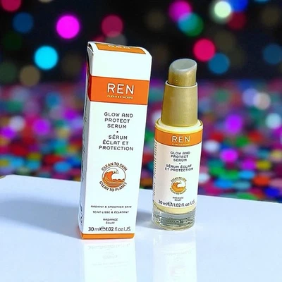 REN CLEAN SKINCARE Glow and Protect Serum 1,02 fl oz Novo em folha na caixa - Imagem 1 de 4