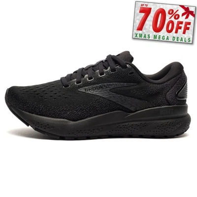 Brooks Ghost 16 Womens Running Shoes Fitness Workout Gym Trainers Black