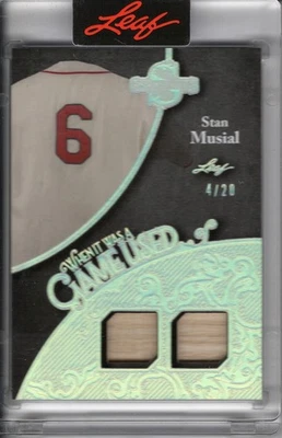 2025 LEAF SPECTACULAR STAN MUSIAL 2X-GAME-USED RELIC #4/20 *WHEN IT WAS A GAME* - Image 1 of 2