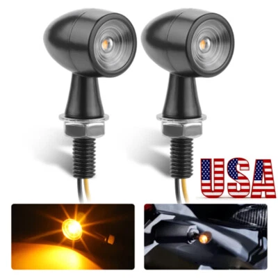 2x Mini Motocicleta LED Bala Señal de Giro Luz Intermitente Indicador Lámpara Universal Foto 1 de 4