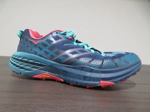 Hoka One One Speedgoat 2 Womens 8.5 Shoes Trail Blue Running Walking Gym - Picture 1 of 10