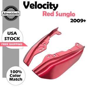 Cubiertas de borde de escudo térmico deflectores de aire de marco medio rojo Velocity para Harley - Imagen 1 de 10