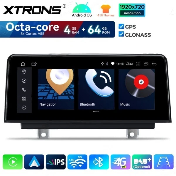 XTRONS QDB10NBTH AUTORADIO GPS BMW F30 F31 F34 F32 F33 F36 NBT Android 14 Wi-Fi