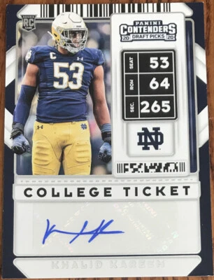 2020 Panini Contenders Draft Picks Rookie Autograph Khalid Kareem #186 - Image 1 of 2