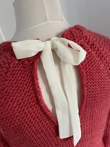 Mint Velvet Knitted Red Jumper With White Silky Now - Picture 1 of 3