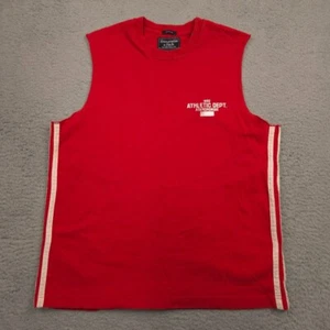 Abercrombie Muscle Tank Top Mens XL Red Sleeveless Athletic Dept Graphic - Picture 1 of 7