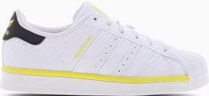 ADIDAS SUPERSTAR J WHITE YELLOW ATHLETIC RUNNING SHOES 6Y = Size 7 WOMENS - Picture 1 of 6