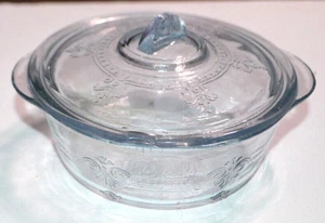 Vintage Anchor Hocking Fire King Blau Glas Mini Auflaufform mit Deckel - Bild 1 von 5