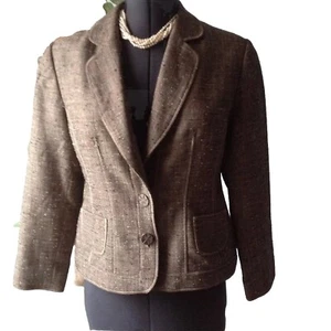Coldwater Creek Petite Women's Long Sleeve Brown Suit Jacket Blazer Size 12P - Picture 1 of 10