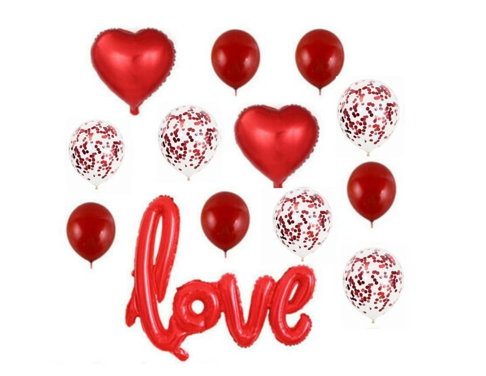 Red Love Foil Balloons Birthday Wedding Anniversary Engagement Valentines Day UK — 第 1/1 张图片