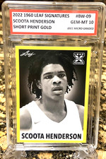 SCOOT HENDERSON 2021-22 LEAF 1960 SIGNATURES Graded GEM-MT 10 “Gold” ROOKIE! Ltd