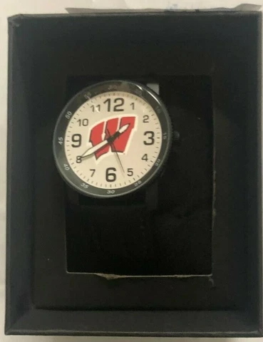 SPARO Wisconsin Badgers NCAA Logo Face Men's Watch w/Gift Box FREE SHIPPING Cover