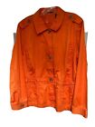 Liz Claiborne 100% Cotton Orange Long Sleeve Button Up Jacket Women's Size 2X