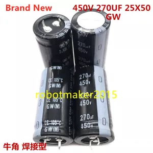 Aluminium Elektrolytkondensator 270uF 270 UF 450V 25*40 25*50 30*40 Brandneu - Bild 1 von 9