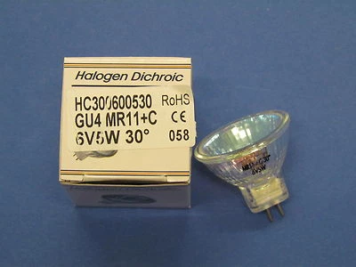 HALOGEN Kaltlichtspiegel-Reflektor Lampe 6V 5W GU4 10° MR11+C HC300600530 - Bild 1 von 4