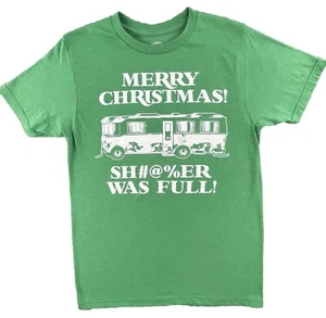 National Lampoons TShirt Small “Merry Christmas Sh#@%er Was Full” Green Holiday - Picture 1 of 4