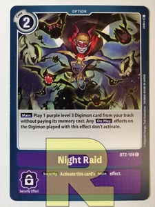 2x Night Raid BT2-108 C Común Digimon Ver.1.0 Inglés - Imagen 1 de 1