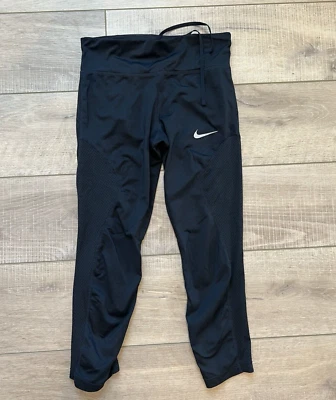 Nike Leggings Cortos Corredor Power Cutout Negro Malla Recortes 855144-010 Mujer Pequeños Foto 1 de 4
